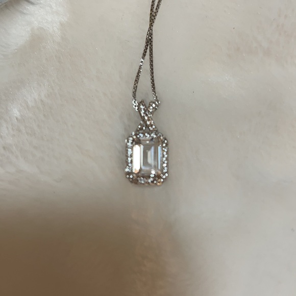 White Sapphires Necklace Sterling Silver - Picture 7 of 13